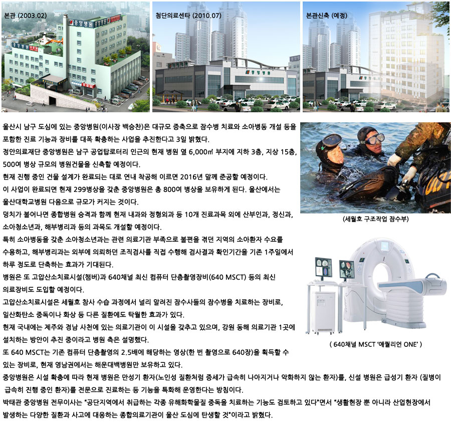 [중앙뉴스] 울산중앙병원 대규모 신관 증축 관련사진